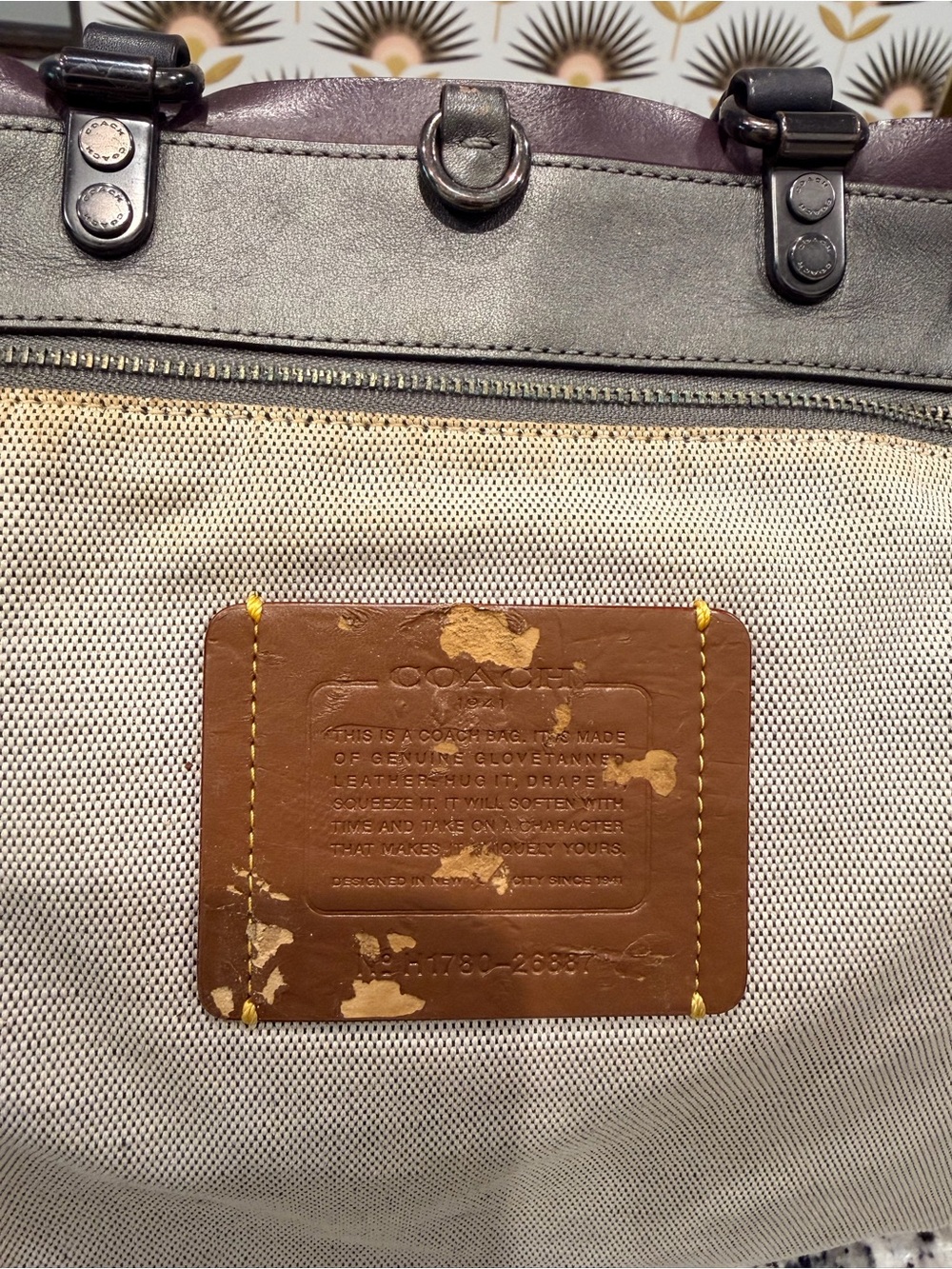 1941 Coach Leather Tote Bag with Side Lace Details - Picture 8 of 8